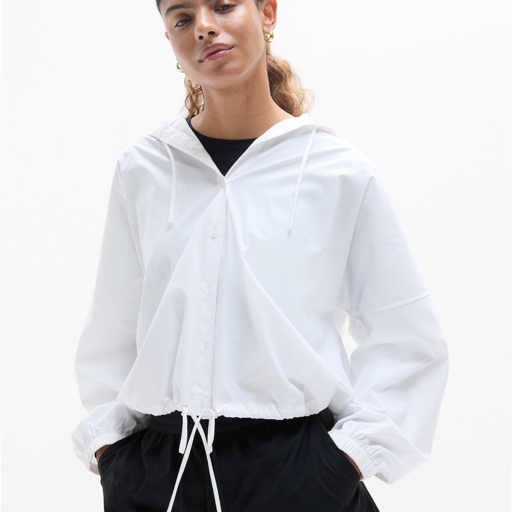Athleta Drift Poplin Jacket L White